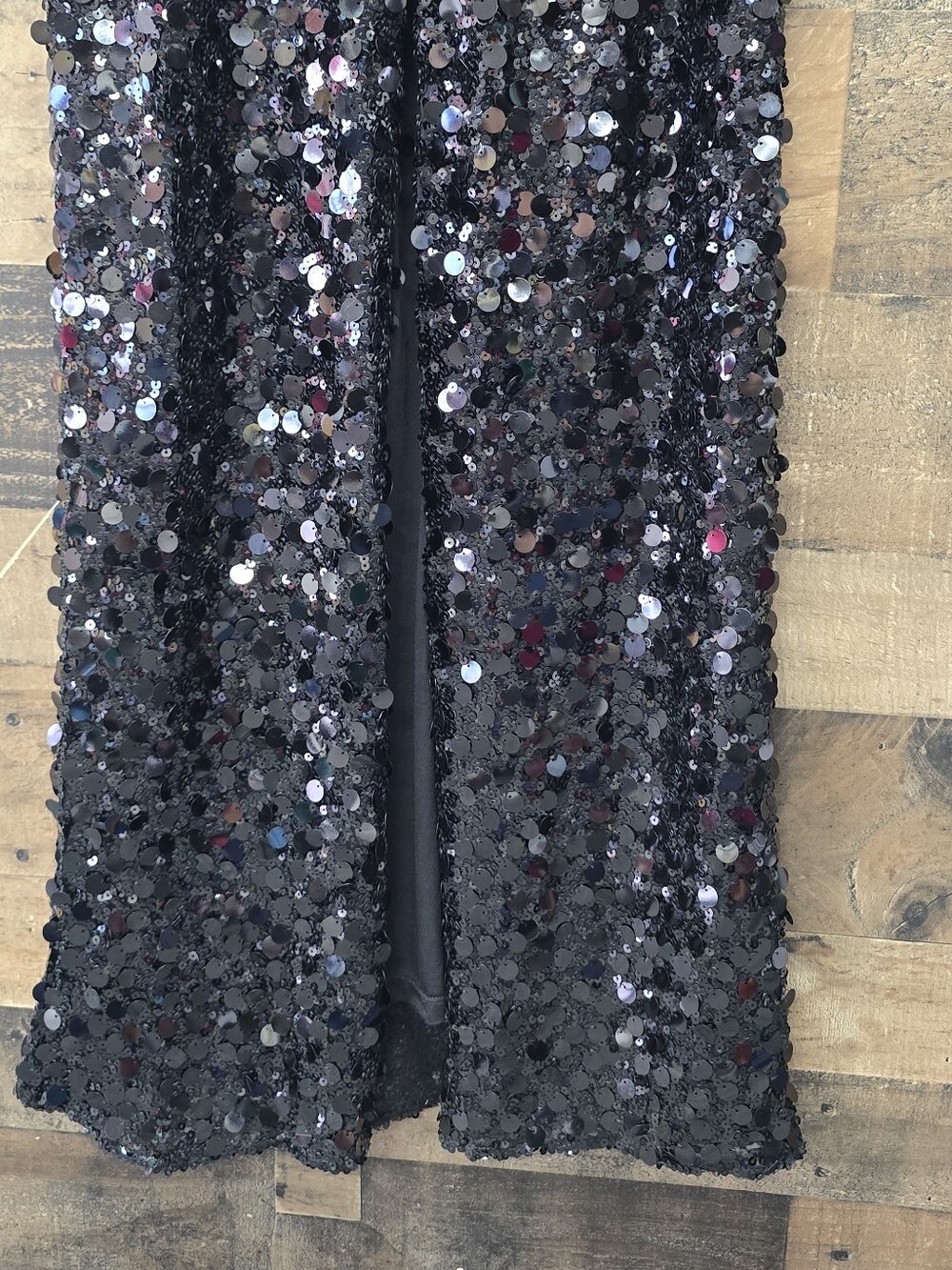 Dress the Population Black Sequin V-Neck Jumpsuit Gown - Picture 12 of 16
